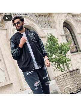 سویشرت بیسبال آستین چرمی کد کد 1327